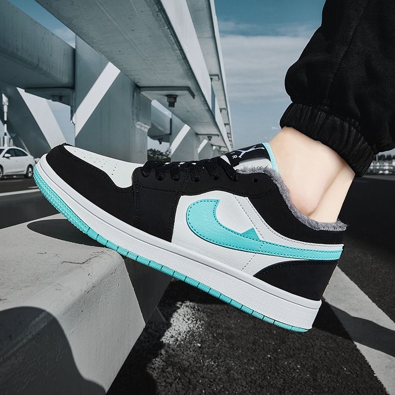 Nike Air Force 1 AF1 AJ Size 36 47AJ men s low top Guo Ailun velvet Air Force No.1 board shoes AJ1 black and white winter women s shoes