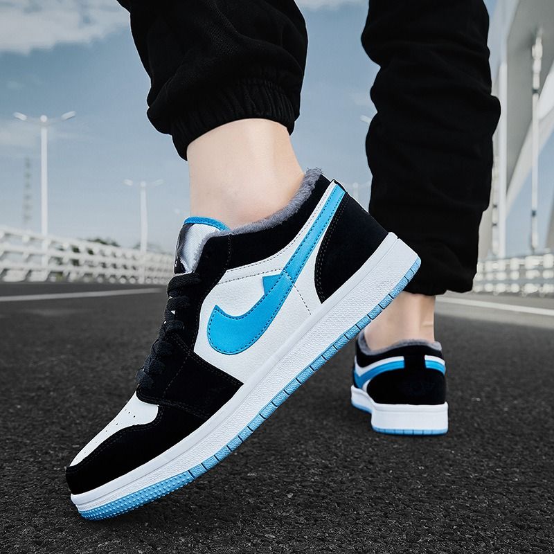 Nike Air Force 1 AF1 AJ Size 36 47AJ men s low top Guo Ailun velvet Air Force No.1 board shoes AJ1 black and white winter women s shoes