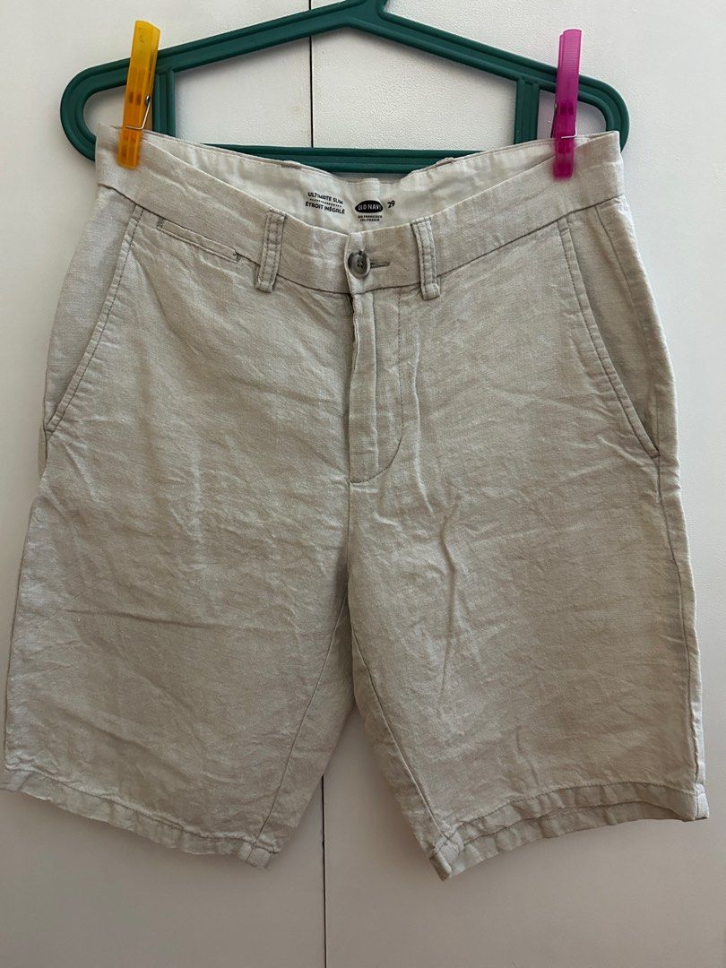 Old Navy Dirty White Shorts Men Soft Size 29 Men s Fashion Bottoms Shorts on Carousell