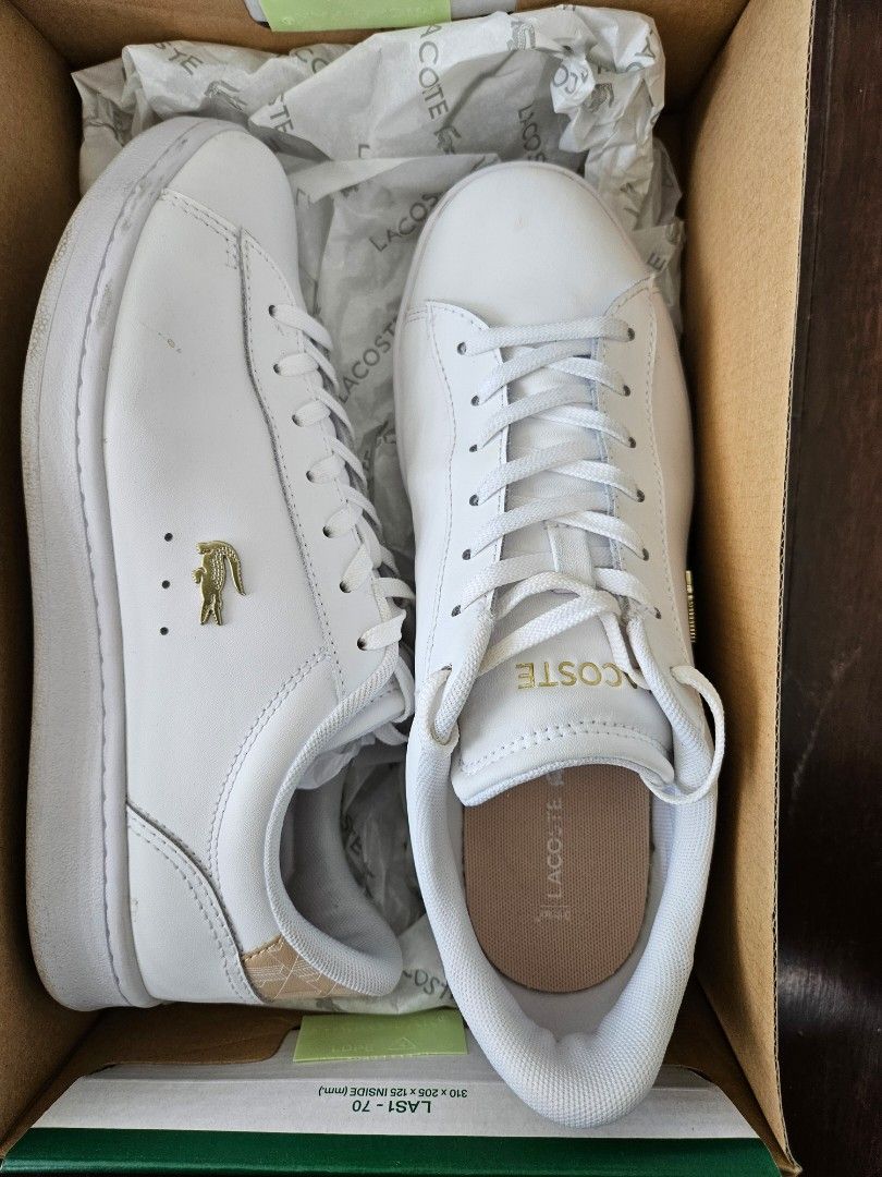 ORIGINAL LACOSTE Sneakers (Category: Sneakers) located in Mandaluyong City. Submitted by fabbizz (Listing ID 1331761518, Image 3). Description: Almost new, used once Wrong size with box and paper bag.