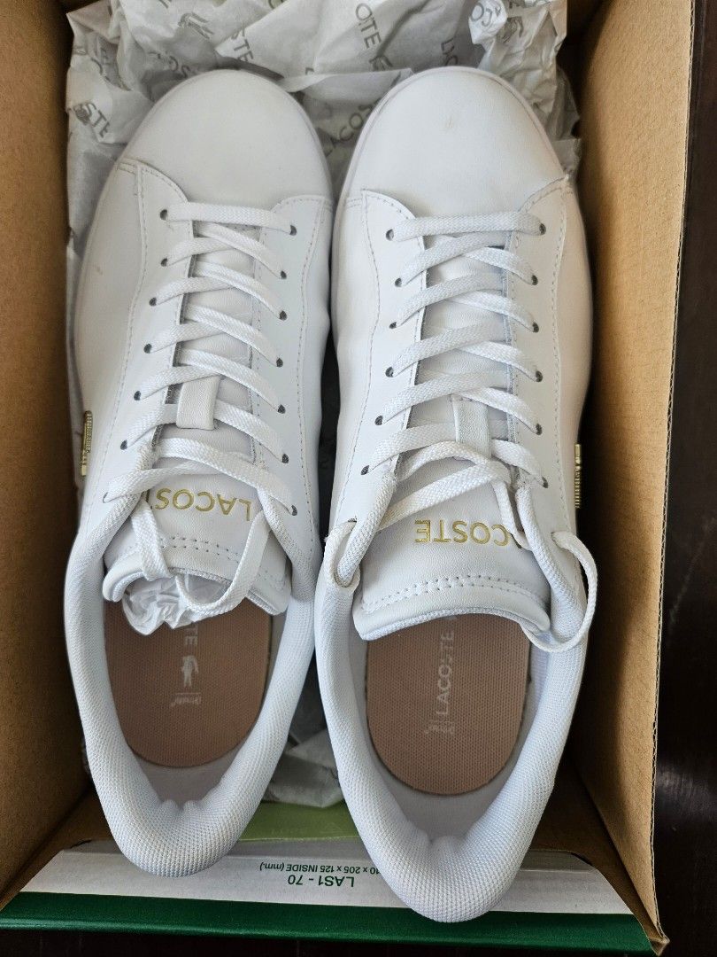 ORIGINAL LACOSTE Sneakers (Category: Sneakers) located in Mandaluyong City. Submitted by fabbizz (Listing ID 1331761518, Image 2). Description: Almost new, used once Wrong size with box and paper bag.