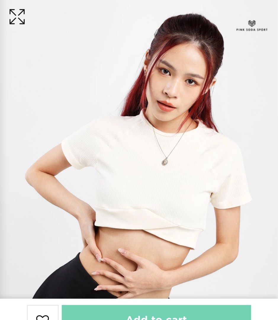 Pink Soda Sport Joni Rib Seamless Crop Top Women s Women s Fashion Activewear on Carousell