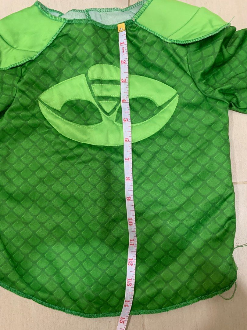 PJ Mask Geeco Top Costume (Category: Babies & Kids Fashion) located in Makati City. Submitted by jingarcia21 (Listing ID 1331740932, Image 3). Description: Can fit to 3 check the size.