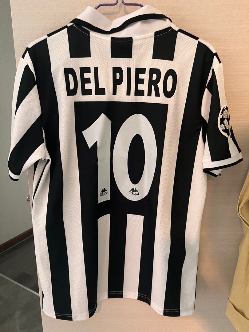 Retro 96-97 juventus Home with #10 Del Piero, Men's Fashion, Tops