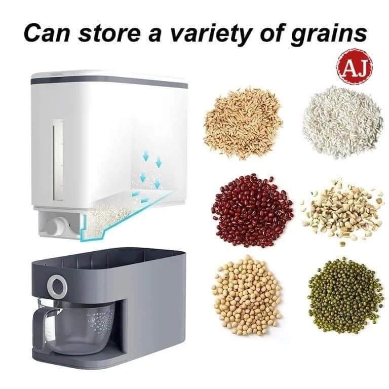 Rice dispenser (Category: Pitchers & Dispensers) located in Mandaluyong City. Submitted by shopmla (Listing ID 1331872830, Image 3). Description: 10kg. Rice dispenser Php 399..