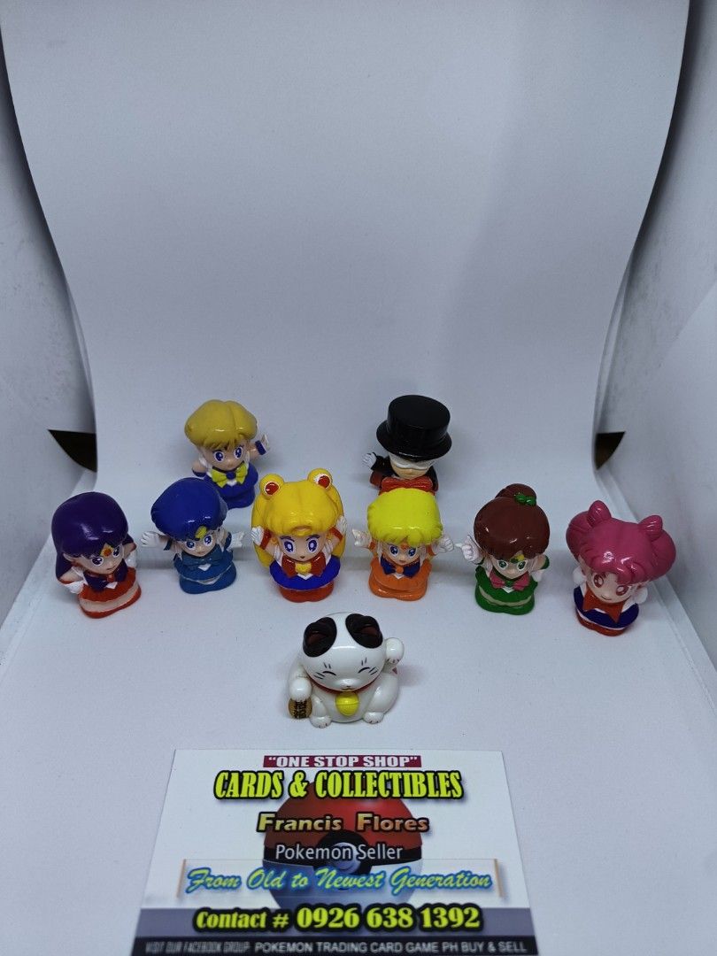 SAILOR MOON Figure 🌙 - SAILOR MOON, MERCURY, VENUS, JUPITER, MARS, CHIBI MOON & TUXEDO MASK / MAMORU CHIBA (FINGER PUPPET) BANDAI / JAPAN 🇯🇵 (Category: Figurines & Statues) located in Quezon City. Submitted by 710francis (Listing ID 1331750838, Image 1). Description: *1,600 Pesos - "ALL 8 FIGURES" *SAILOR MOON 🌙 / BANDAI / JAPAN 🇯🇵 (FINGER PUPPET) *SAILOR MOON, MERCURY, VENUS, JUPITER, MARS, CHIBI MOON & TUXEDO MASK / MAMORU CHIBA *JUST MES