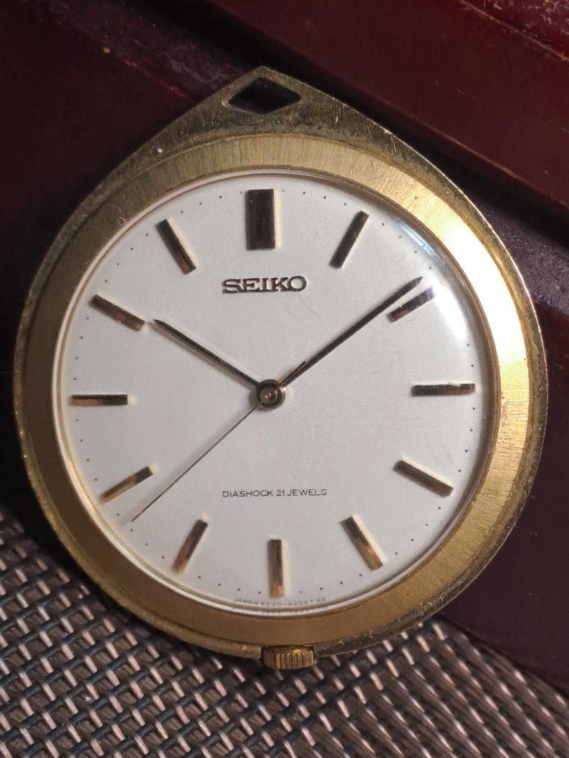 Seiko (Category: Luxury Watches) located in Quezon City. Submitted by mastervintage (Listing ID 1331847213, Image 3). Description: seiko vintage pocket watch gold plaque case good working manual cal. 43mm collectible.