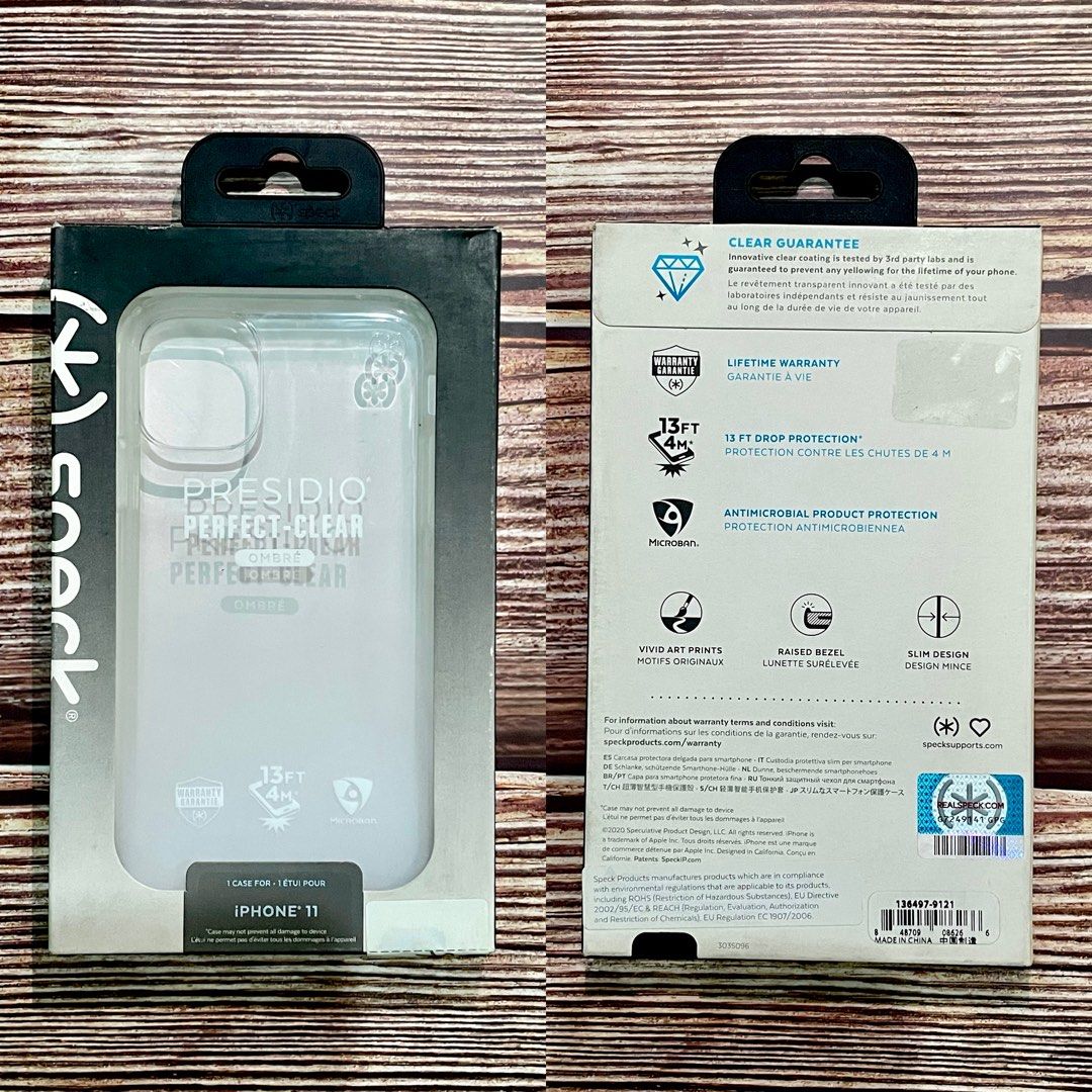 Speck Presidio Protective Ombre Clear Case iPhone 11, Mobile Phones