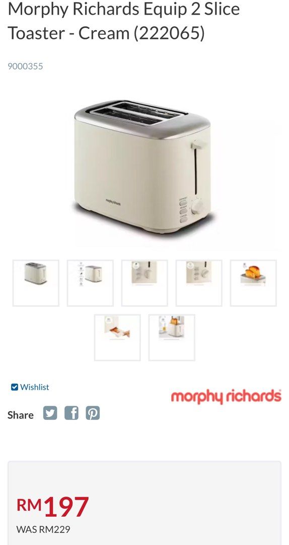 Toaster (Category: Ovens & Toasters) located in Kuala Lumpur. Submitted by sha_24 (Listing ID 1331894764, Image 3). Description: - bought few month ago. -like new -cream color .