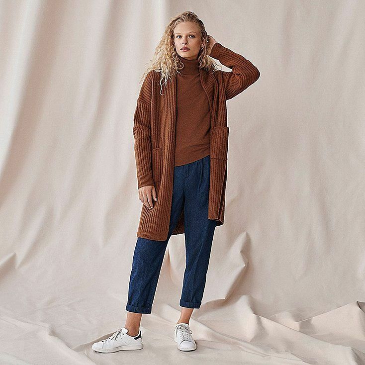 Uniqlo Wool Ribbed Knitted Coat