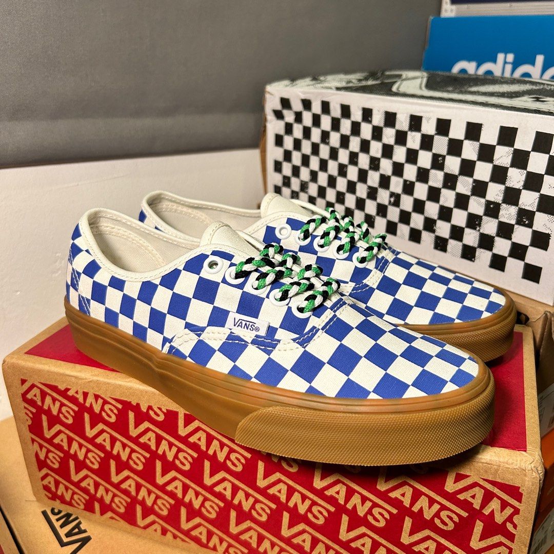 Vans authentic blue checkerboard on sale