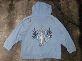 Vintage top heavy tag with embroidery graphics design