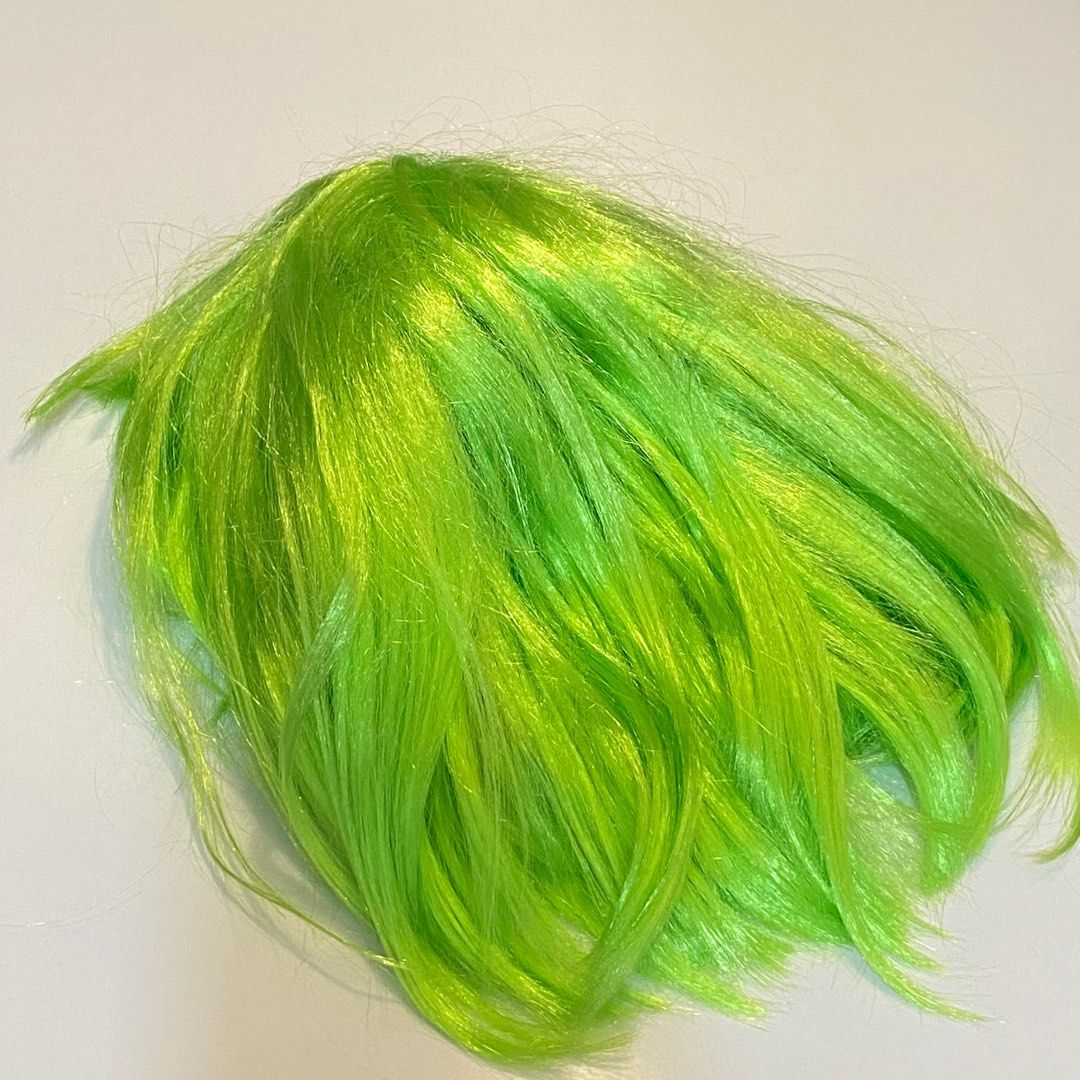 Wig untuk Karakter Disgust Inside Out Rambut Palsu Hijau Green