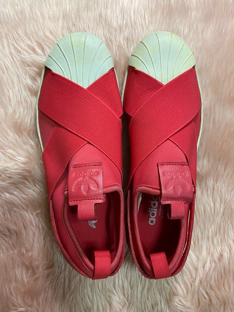 womens ADIDAS Superstar Slip on - US 7.5 - coral, Women's Fashion,  Footwear, Sneakers on Carousell
