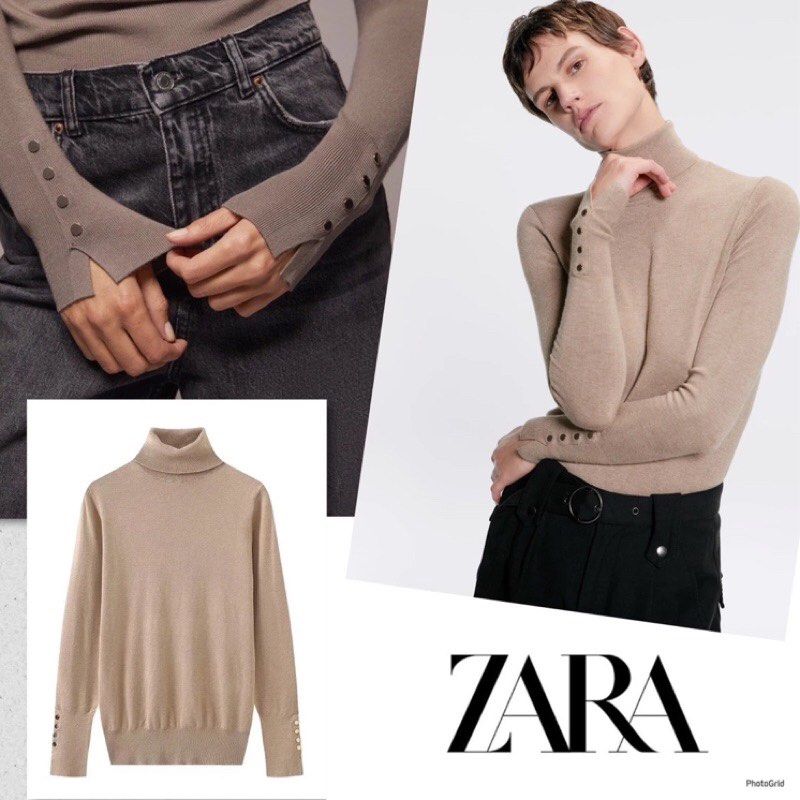 Zara gold button sweater 2025