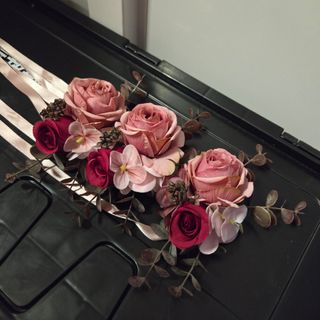 結婚 姊妹手花 珍珠鏈 花車裝飾配絲帶 全新64231358792834110