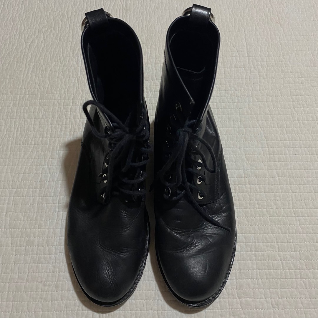 ARCHIVE ALEXANDER WANG KENNAH BLACK SPAZZLOLATTOO COMBAT LEATHER BOOTS AUTHENTIC Luxury Sneakers Footwear on Carousell