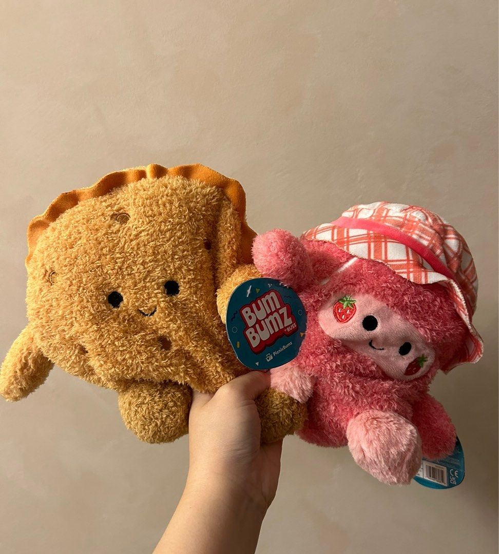 Authentic Bum Bumz picnic series strawberry jam cookie soft toy