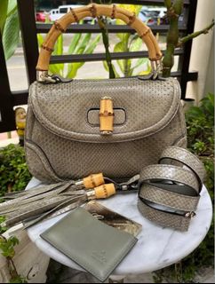Gucci bamboo jaguar crocodile bag new arrivals