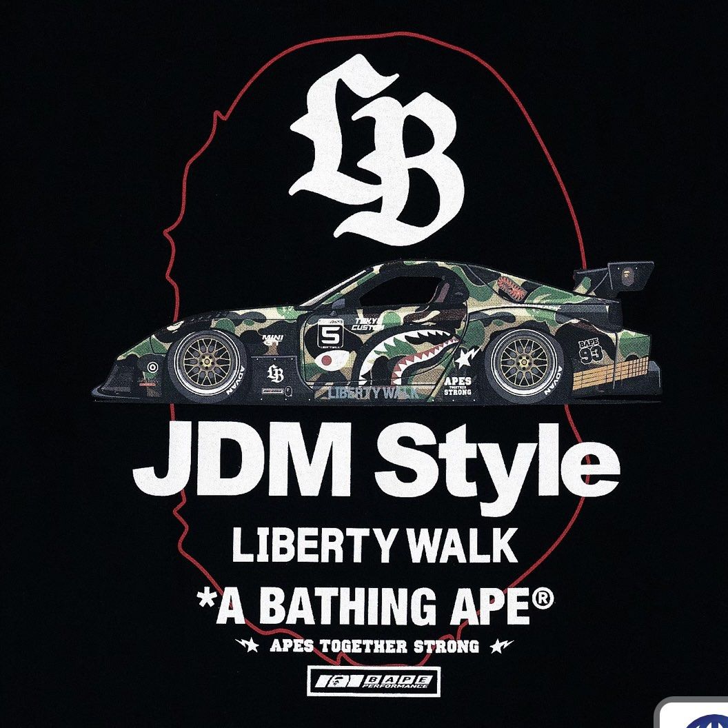 BAPE X Liberty Walk LBWK FD ABC Camo Tee Black, Men's Fashion, Tops ...
