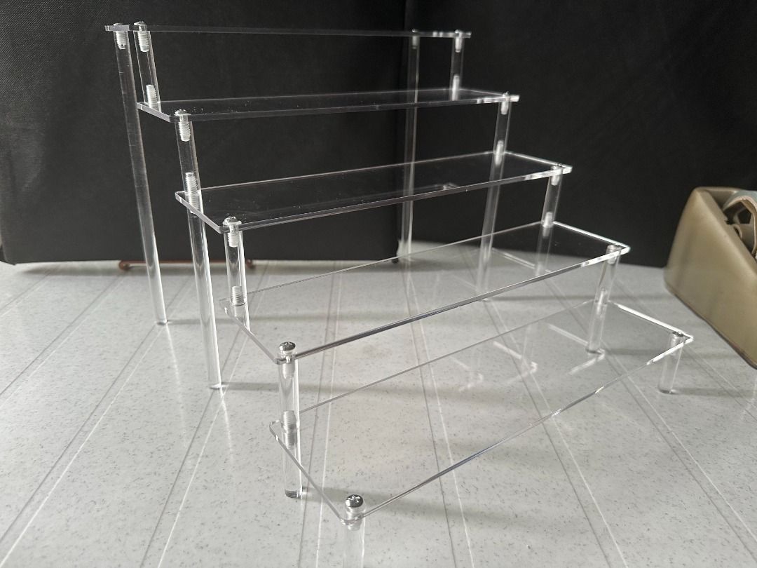 BN 5 tiers levels acrylic transparent organiser storage rack wider ...