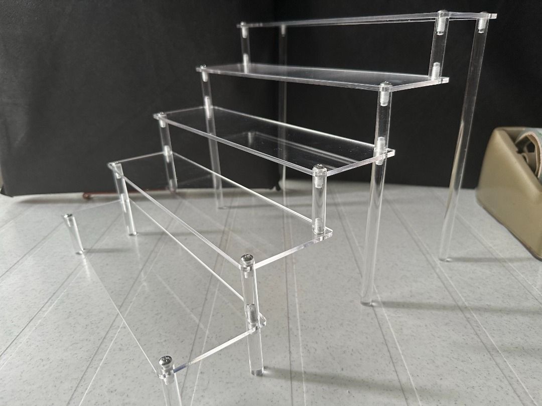 BN 5 tiers levels acrylic transparent organiser storage rack wider ...