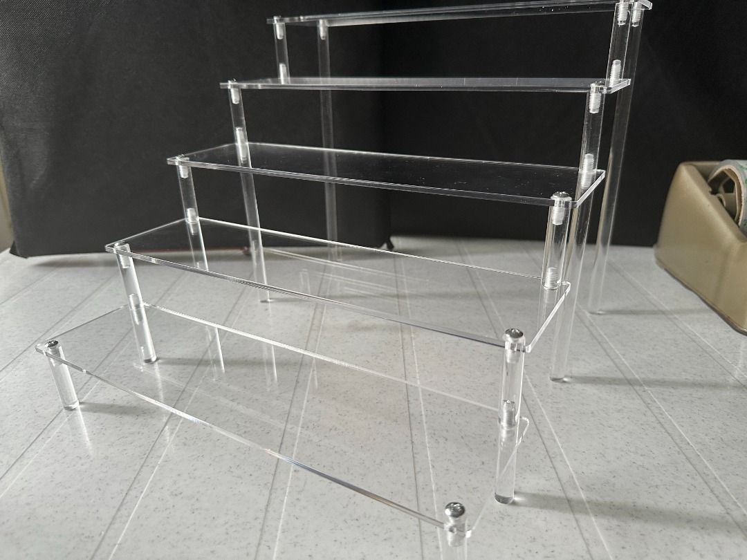 BN 5 tiers levels acrylic transparent organiser storage rack wider ...