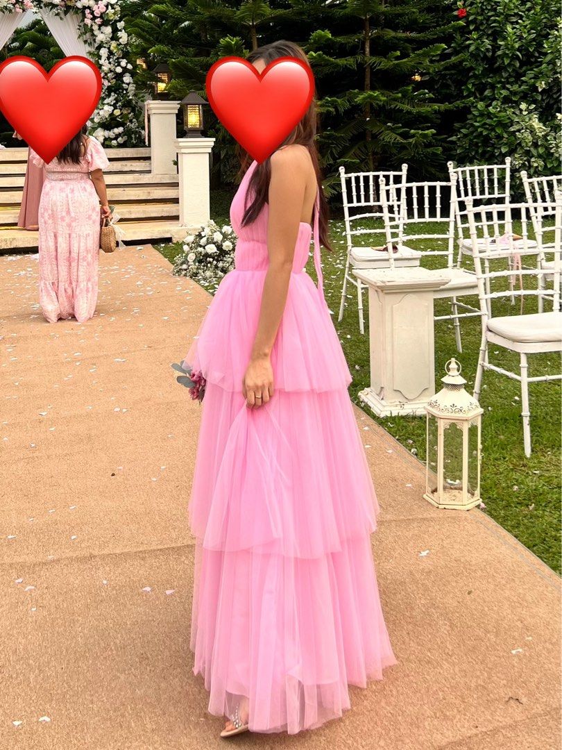 Bridesmaid Layered Pink Dress (Category: Dresses) located in Quezon City. Submitted by sp_tejada (Listing ID 1331944762, Image 3). Description: Used once Good as New Layered dress ideal for garden wedding as bridesmaid/maid of honor. Size: Extra Small Waist size: 24 inches For reference: Im 5’2” Color : Baby Pink.