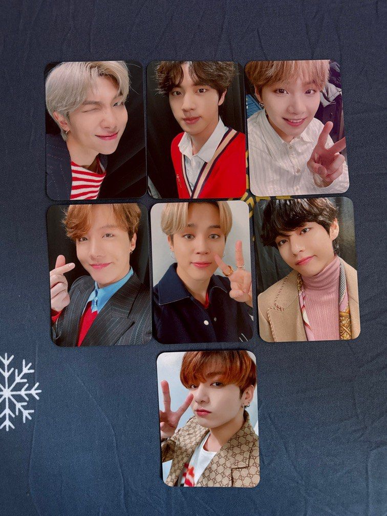BTS Photocards (Category: K-Wave Merchandise) located in Singapore. Submitted by ubershopping (Listing ID 1332016269, Image 4). Description: Selling 3 Sets of Photocards as I don’t use them at all Selling: 1 pc for $10 Selling each set for $60 Selling all for $130 Chat to negotiate! .