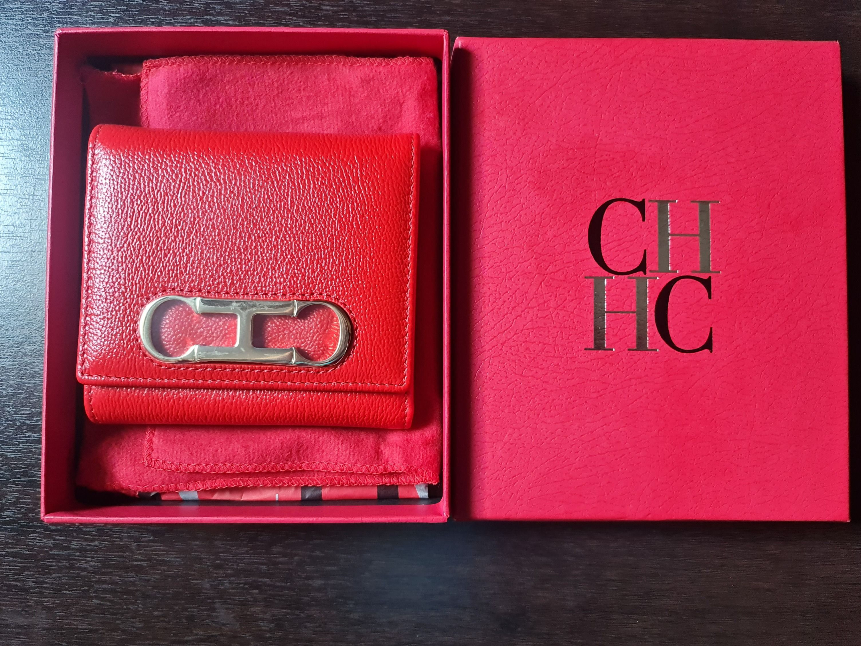 Carolina Herrera Initials Insignia Flap Wallet Small, Luxury, Bags