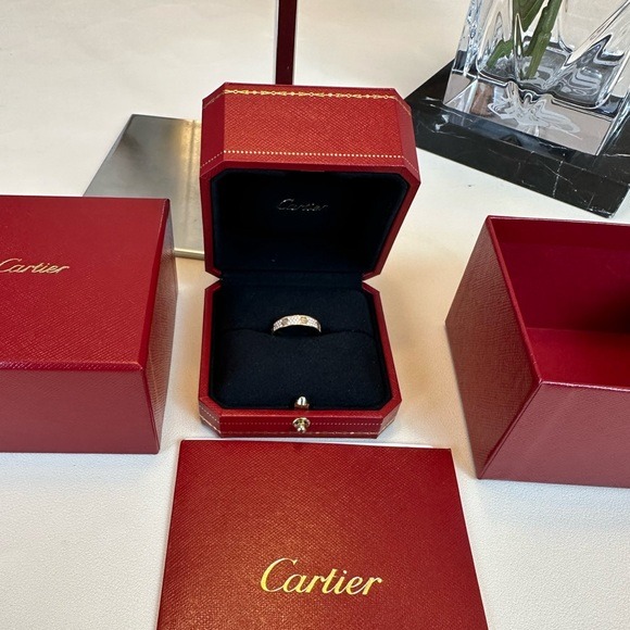 Cartier Pink Gold Wedding Band With All Diamond Luxury Accessories on Carousell