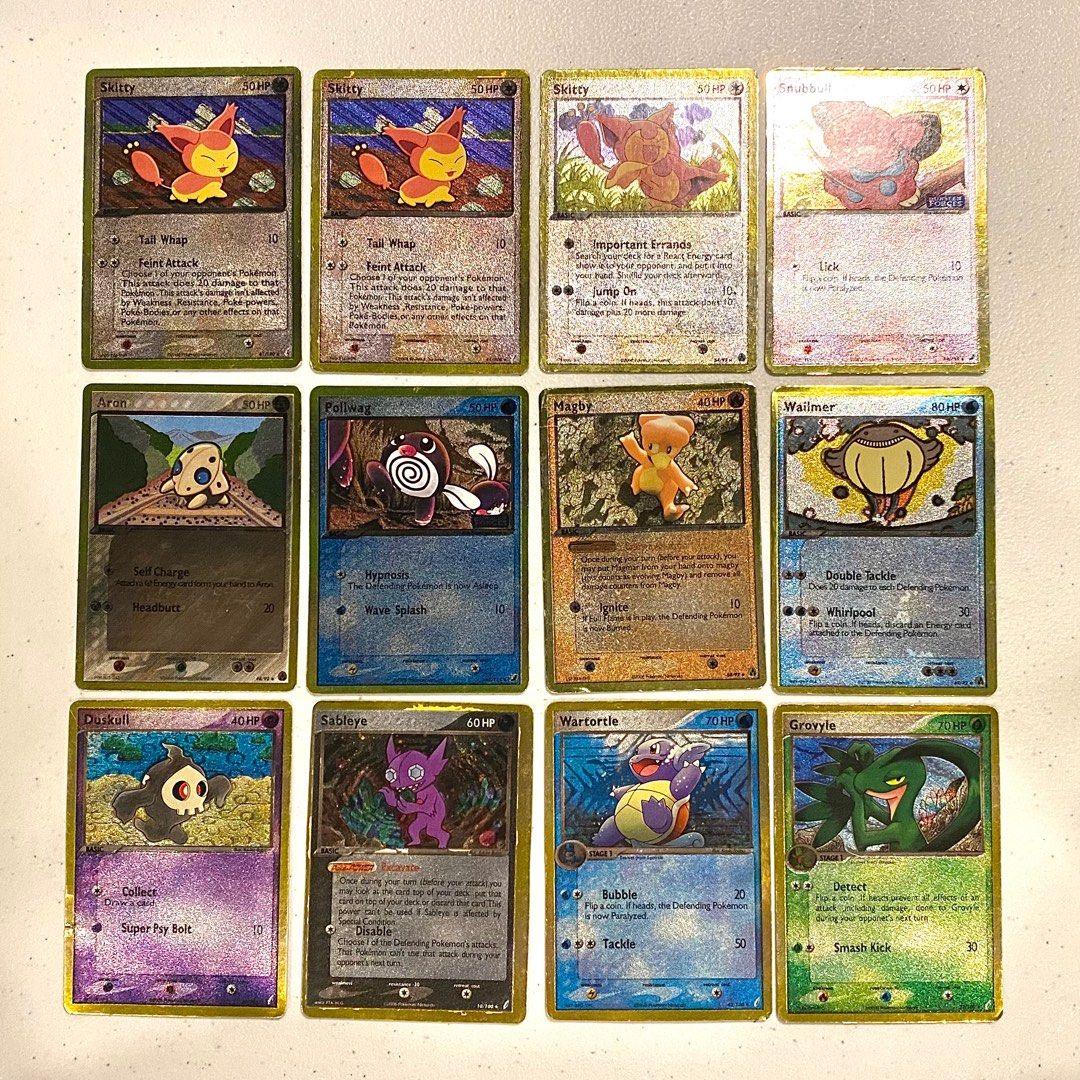 Custom Pokémon Cards (12pcs) (Category: Raw Singles) located in Quezon City. Submitted by base7 (Listing ID 1332092800, Image 1). Description: Grain Textured Cards Unauthorized for gameplay P50 each P500 take all .