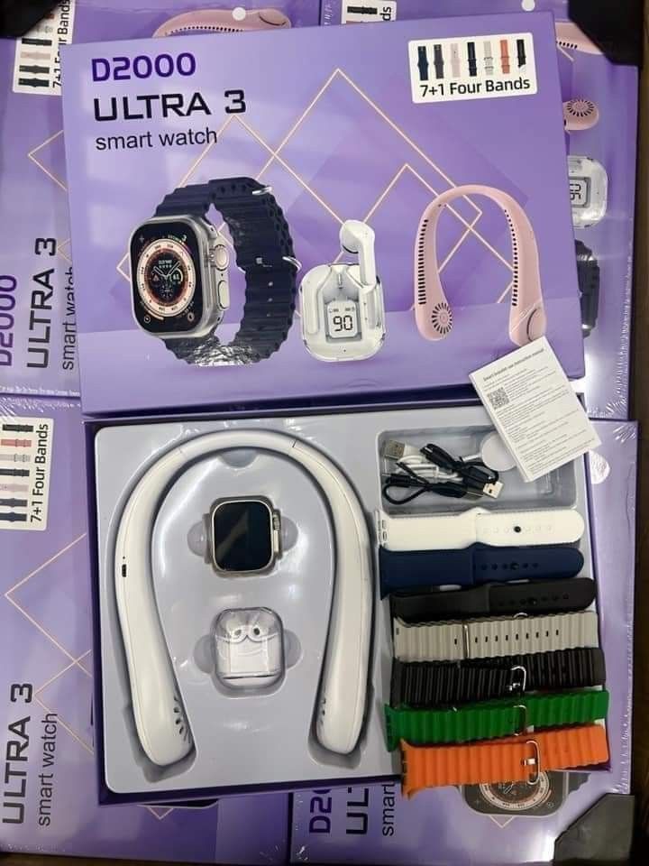 D2000 Ultra 3 (Category: Women's Watches) located in Manila. Submitted by onlineshopmate (Listing ID 1331973739, Image 1). Description: ✨D2000 ultra3 BIG 2.02 infinite display 7+1 four bands Latest version Andriod IOs screen size -49MM Connect s Bluetooth : App name: Code: ofitpro Charging Method : Wireless Charging Heartrate, blood pressure running, calculator Alarm stopwatch Phone BP sleep game calendar.