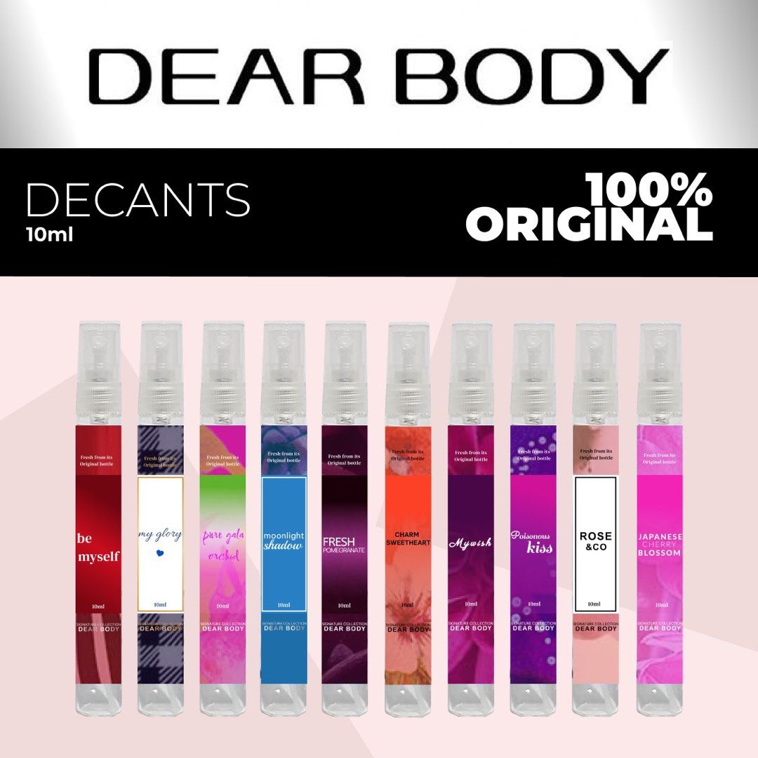 DEAR BODY MIST | 10ml (Category: Fragrance & Deodorants) located in Cavite. Submitted by Cheapips (Listing ID 1332058659, Image 1). Description: ✨ DEAR BODY 10ml ✨ 💯 Original | Authentic | Legit 💯 Cute & Handy 💯 Affordable | Budget Friendly 💯 Onhand & Ready to ship 🛵 Same day delivery thru Lalamove & Grab 📦 Nationwide shipment via J&T 🧡 Available in Orange & Blue app ❤️ Souveniers & Giveaways 🥰 Resellers are welcome .