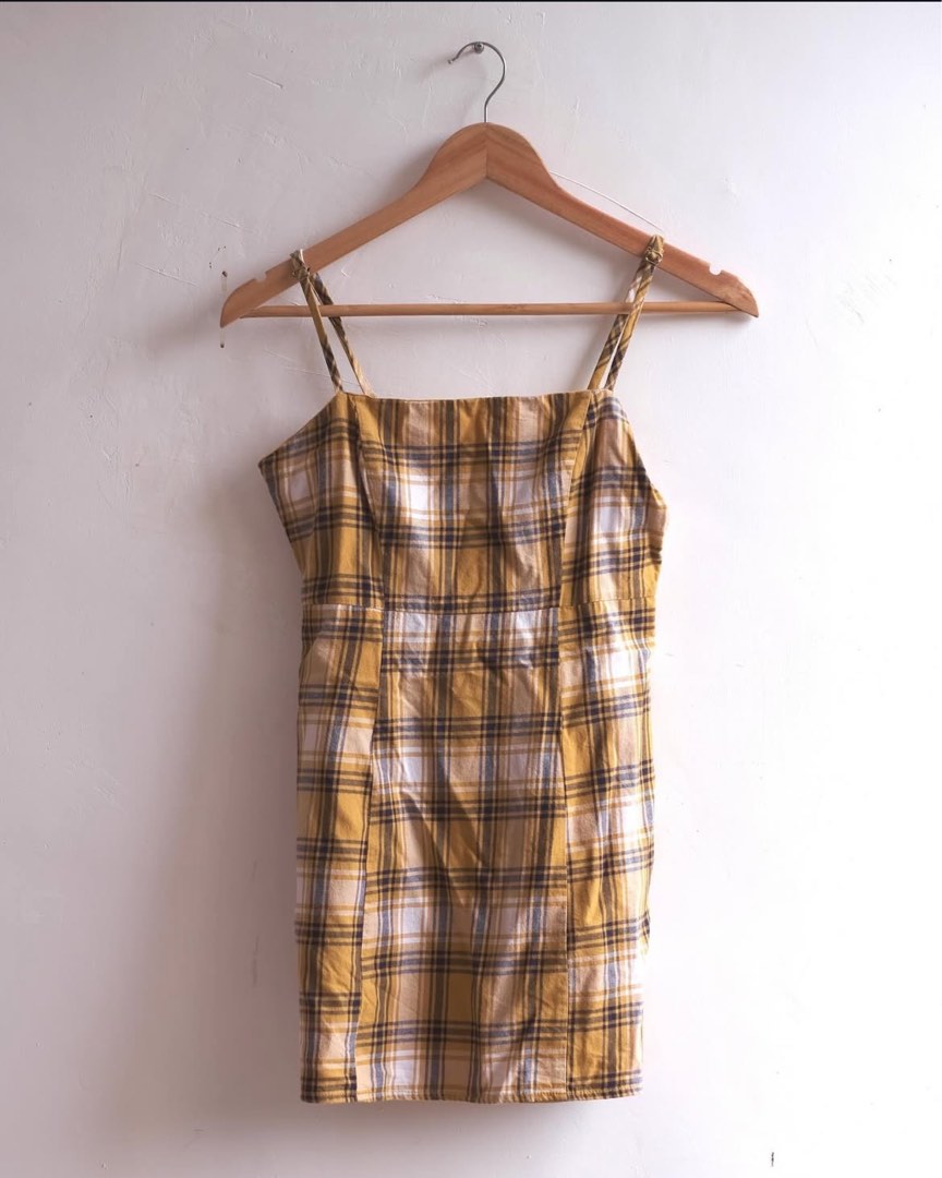 Forever 21 yellow plaid dress on sale