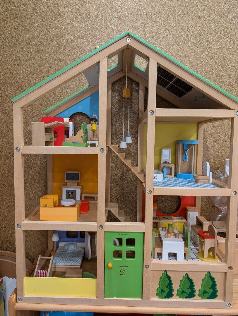 Hape Doll House with complete accessories Hobbies Toys Toys Games on Carousell