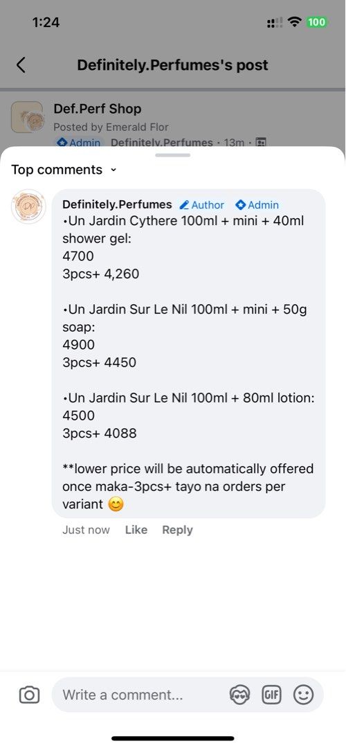 Hermes Un Jardin Sur Le Nil Set (Category: Fragrance & Deodorants) located in Marikina City. Submitted by definitely.perfumes (Listing ID 1332035606, Image 2). Description: **see pics for full prices** DP 2k Eta Dec-Jan.