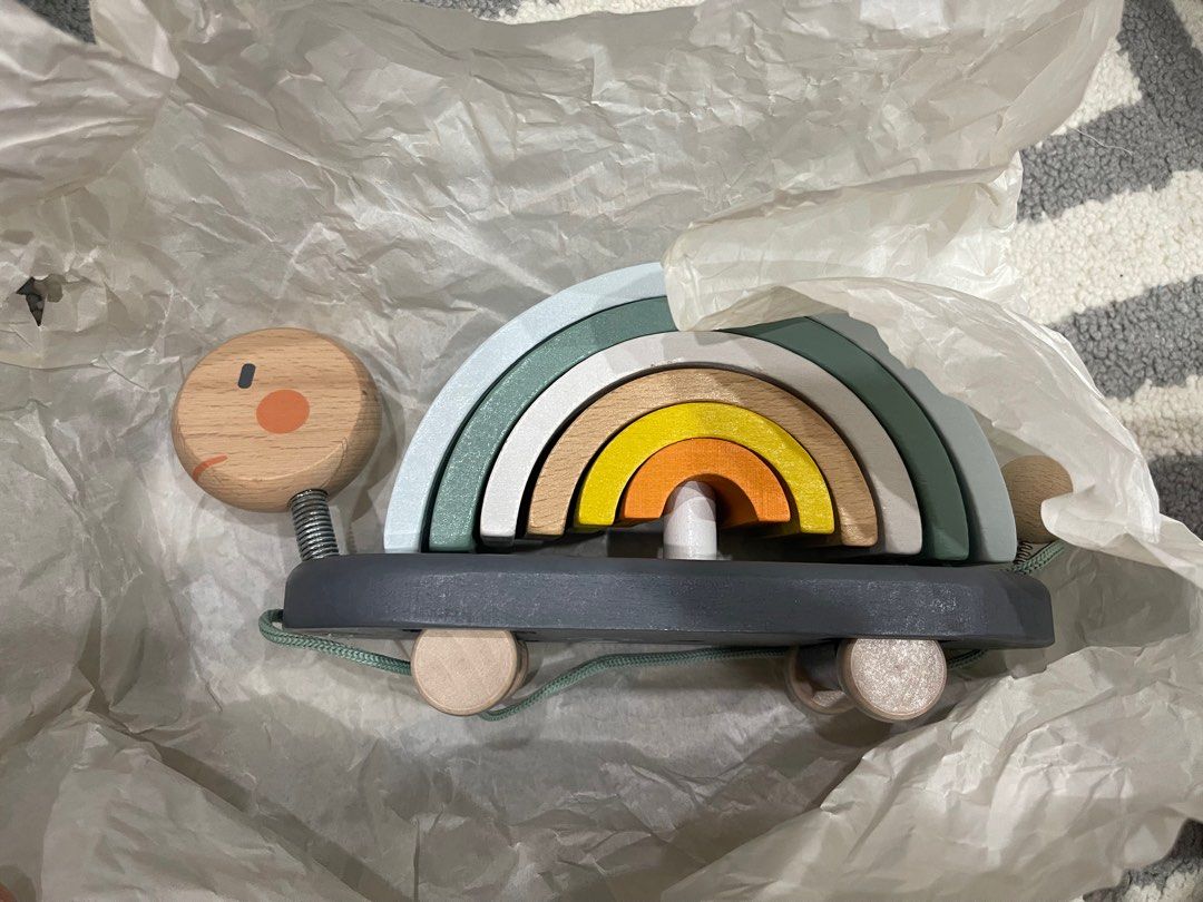 Janod Sweet Cocoon Rainbow Turtle (Category: Infant Playtime) located in Quezon City. Submitted by tobeykwe (Listing ID 1331949118, Image 3). Description: Janod is a French toymaker that specializes in wooden toys. Your child will love to walk this pretty wooden turtle with its rainbow shell composed of 6 wooden arcs of circles. The rainbows pile up at will to form an original construction game. This wooden toy is part of the Sweet Cocoon collect