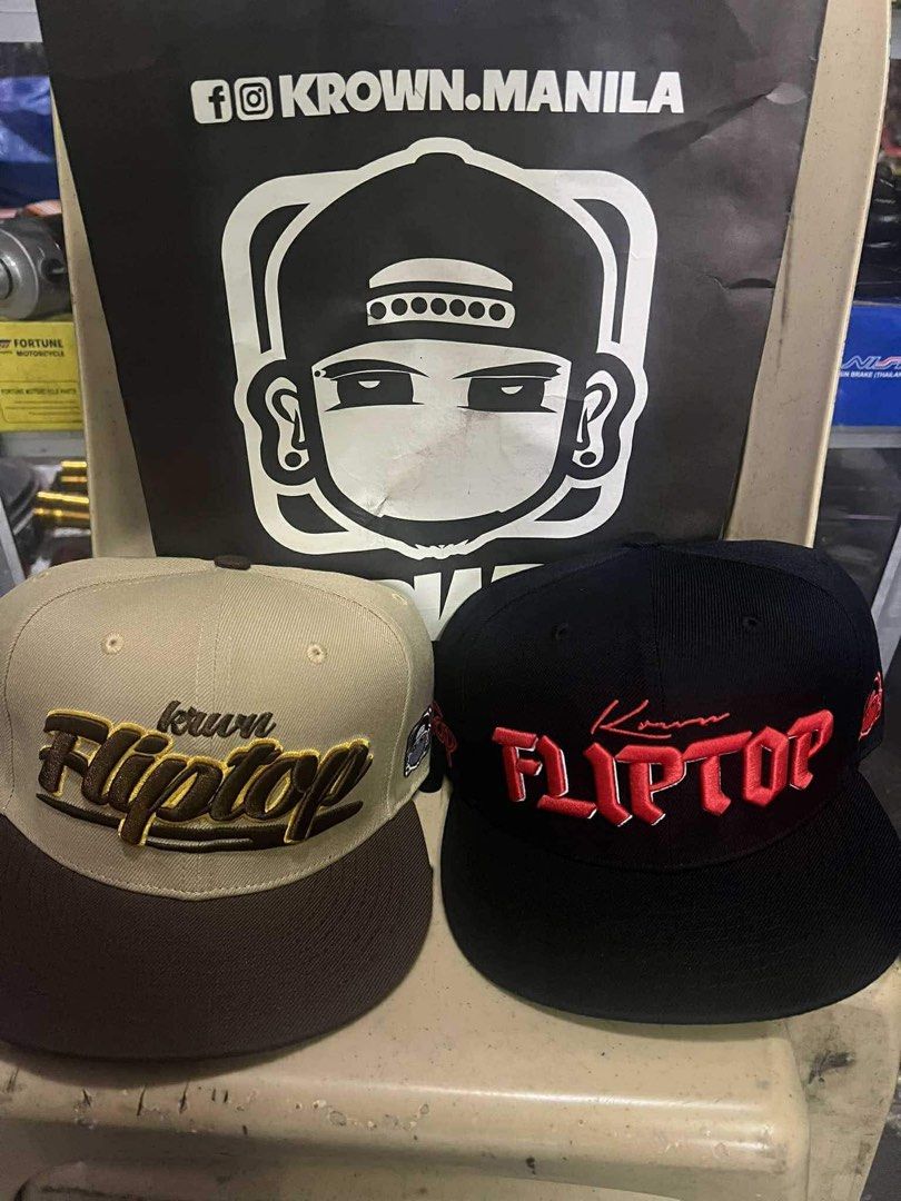 KROWN MNL X Fliptop (Category: Caps & Hats) located in Manila. Submitted by tinytyn_tree (Listing ID 1332011203, Image 1). Description: Krown Manila x Fliptop Brand New Get 2, 3800. .