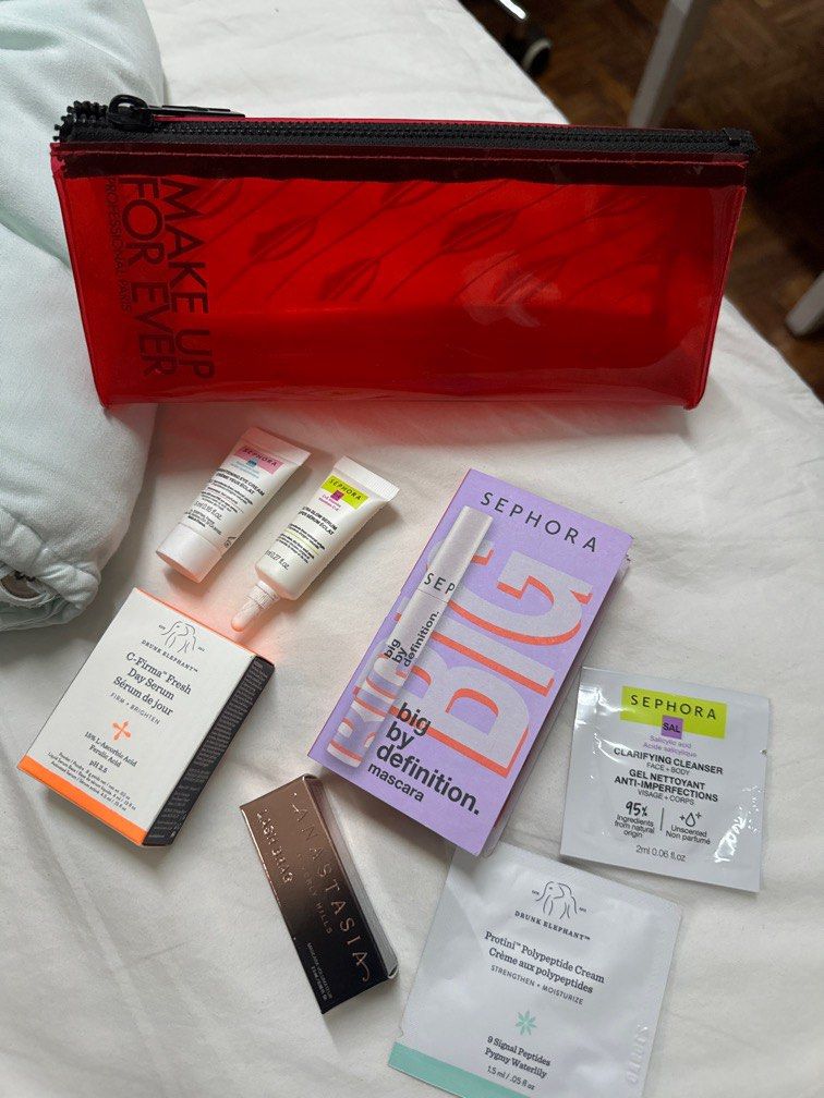 Make Up and Skincare Set Drunk Elephant Sephora (Category: Makeup) located in Manila. Submitted by eb.declutters (Listing ID 1332037006, Image 1). Description: Inclusions Make Up Forever Pouch Sephora Glow Serum Sephora Eye Cream Sephora Mascara Anastasia Beverly Hills Mascara Sephora Cleanser Drunk Elephant Day Serum Drunk Elephant Cream.
