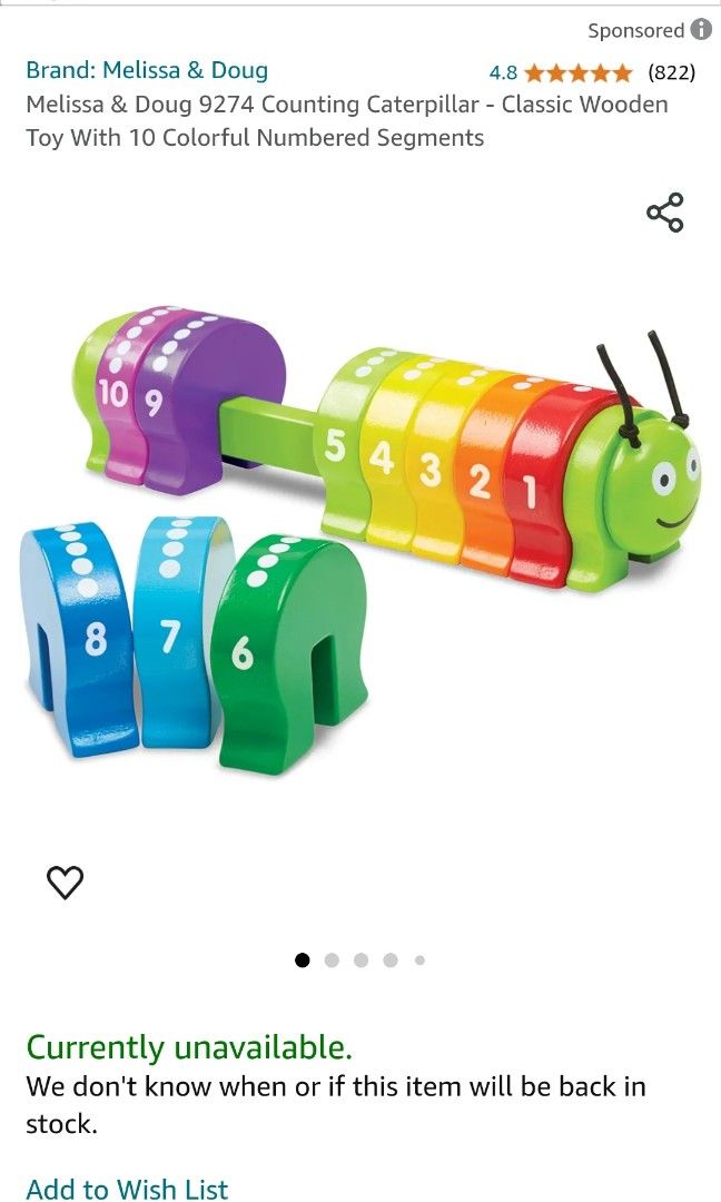 Melissa & doug counting caterpillar cheap