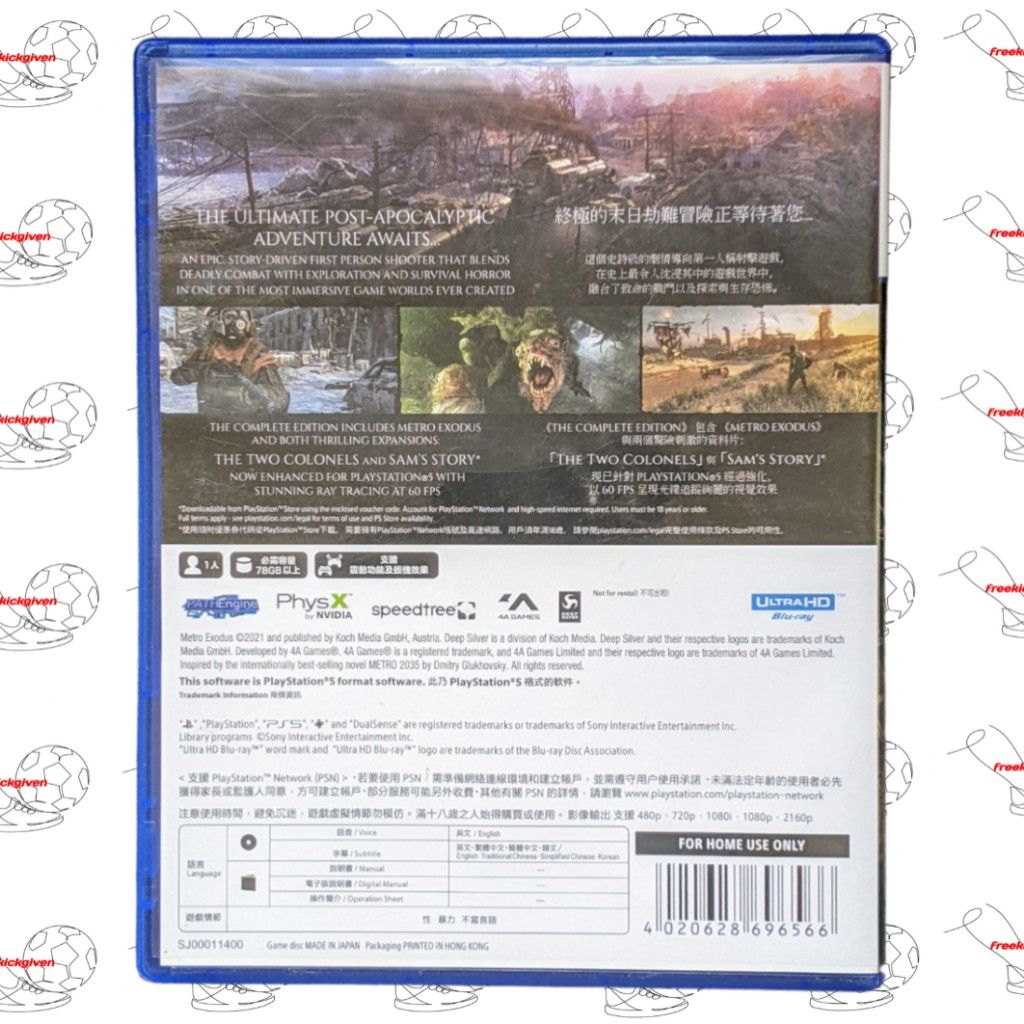 METRO EXODUS Complete Edition + INCLUDE DLC Physical Disc (Region 3 ...
