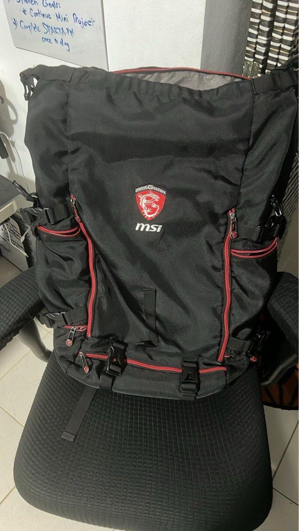 MSI Hermes Battlepack 18.4" Laptop Backpack - Secondhand (Category: Laptop Bags & Sleeves) located in Pasay City. Submitted by patrickcruz11212 (Listing ID 1332093024, Image 1). Description: Hey there! I’m selling my MSI Hermes Battlepack, perfect for laptops up to 18.4 inches. Highlights: Roomy: Fits big laptops (up to 18.4 inches) and has lots of pockets for your stuff. Tough & Water-Resistant: Made from durable polyester to keep your gear safe