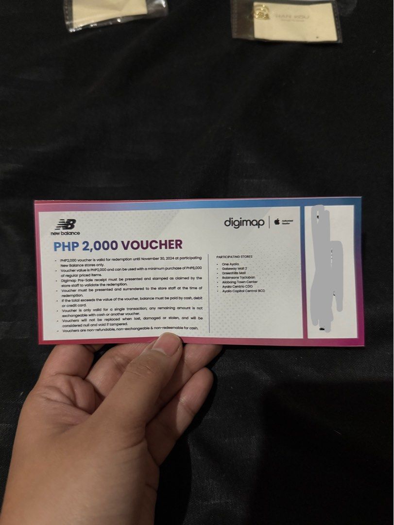 New balance voucher hotsell