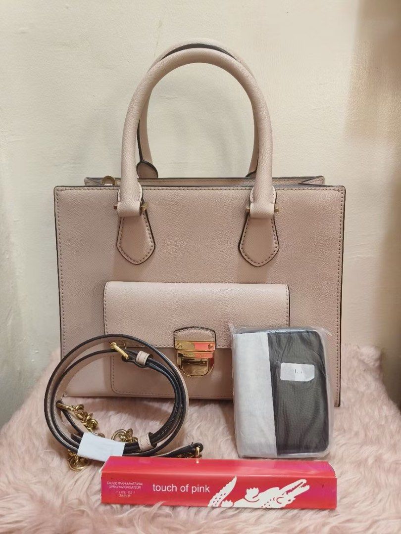 MK BRIDGETTE MEDIUM SAFFIANO LEATHER TOTE BAG