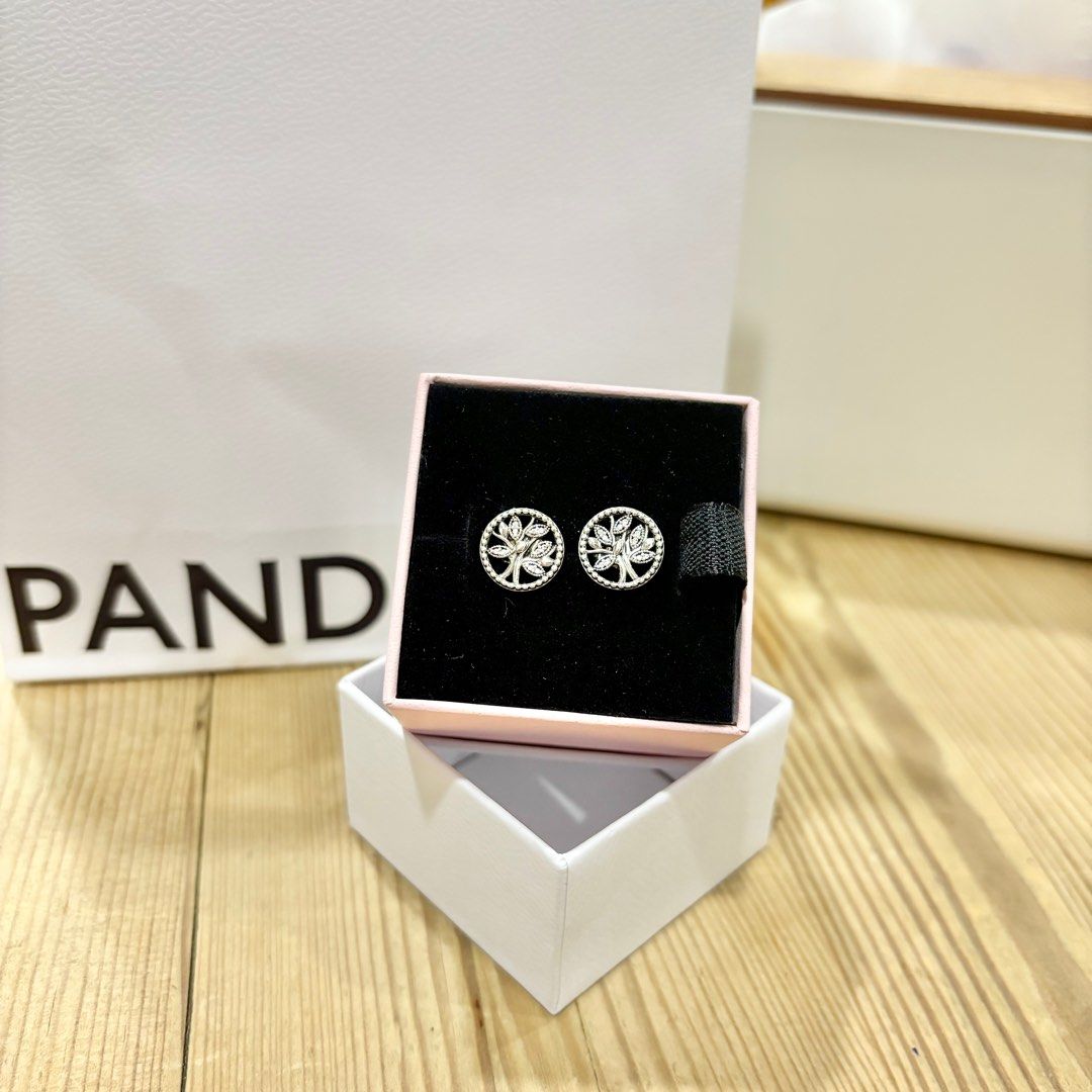 Pandora Sparkling Family Tree Stud Earrings Women s Fashion Jewelry Organisers Earrings on Carousell