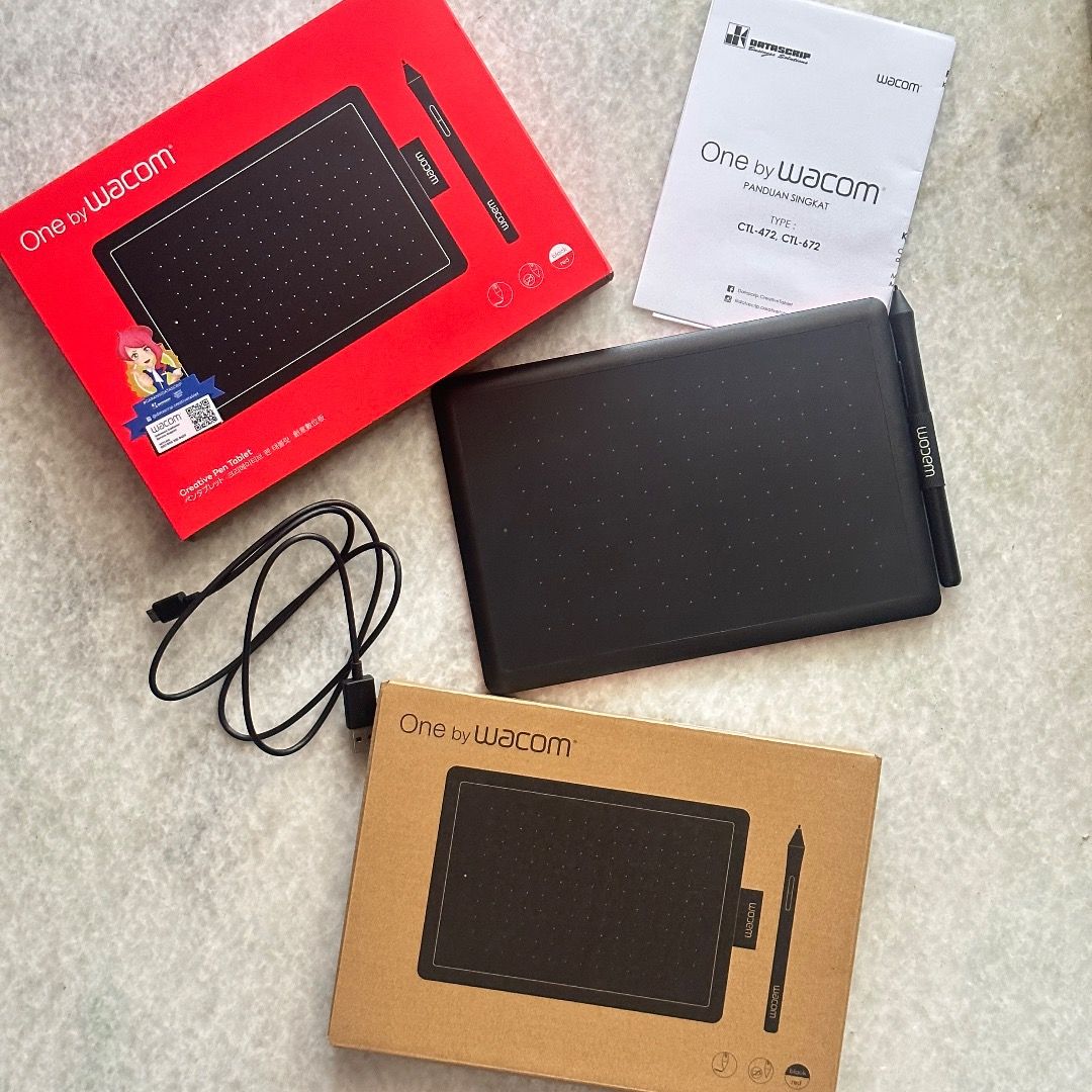 [READY PCS ONLY] ONE BY WACOM SMALL CTL-472/K0-CX TABLET GAMBAR SCREEN  PEN DIGITAL GRAPHIC DRAWING