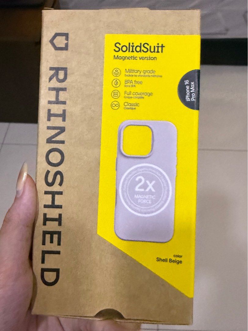 Rhinoshield Solid Suit (Shell Beige) (Category: Cases & Covers) located in Kuala Lumpur. Submitted by zochong (Listing ID 1331984154, Image 2). Description: Condition 10/10 Others: - Used once - No scratches or defects - Phone case comes with original box containing removable buttons and camera ring Reason to sell: - Prefer other colour .