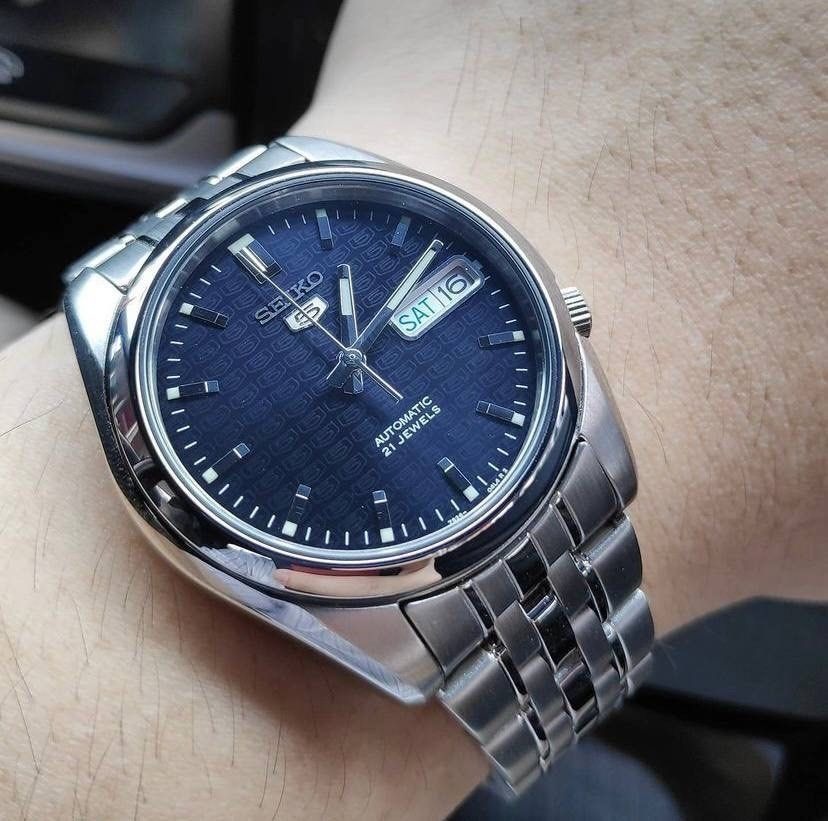 Seiko 5 SNK357 Men s Unisex Automatic Blue Dial Stainless Steel Watch snk357k snk357k1 Brand New In Box Men s Fashion Watches Accessories Watches on Carousell