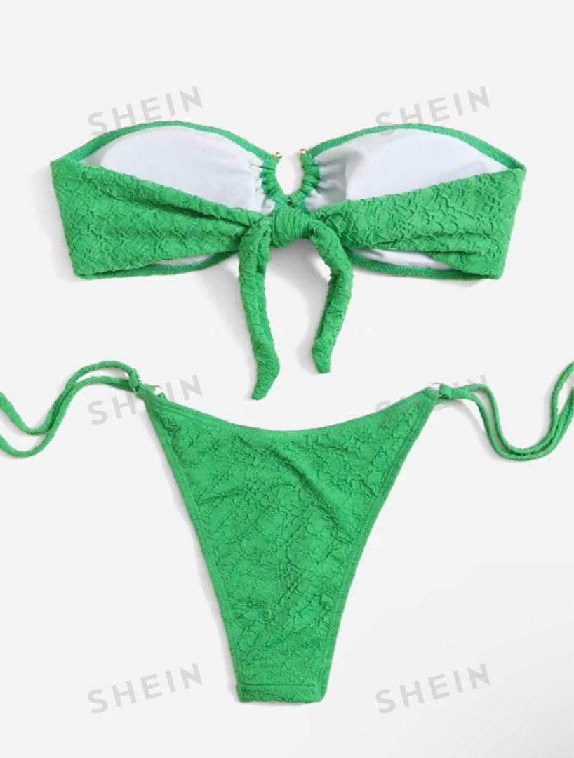 Shein green u-ring tube tie bikini (Category: Bikinis & Swimsuits) located in Marikina City. Submitted by nkaye_ (Listing ID 1332092241, Image 2). Description: Used once Size xs MOP: Gcash/BPI 📍 Marikina.